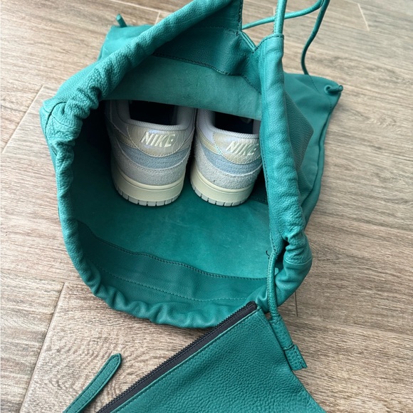 Burberry Nappa Leather Bottle Green Little Duffle Men's Drawstring Backpack Bag - Picture 16 of 16